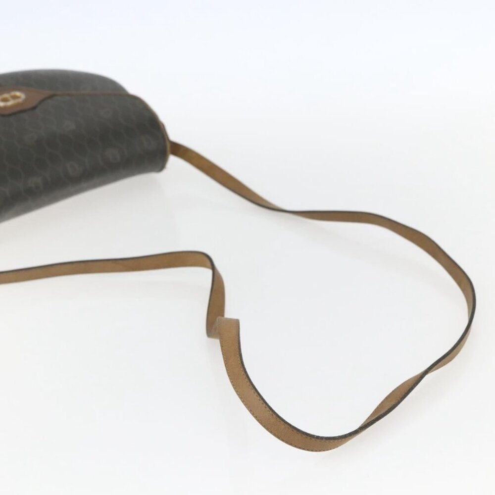 Authentic Christian Dior Honeycomb Canvas Shoulder Bag PVC Gold Khaki - Picture 14 of 16